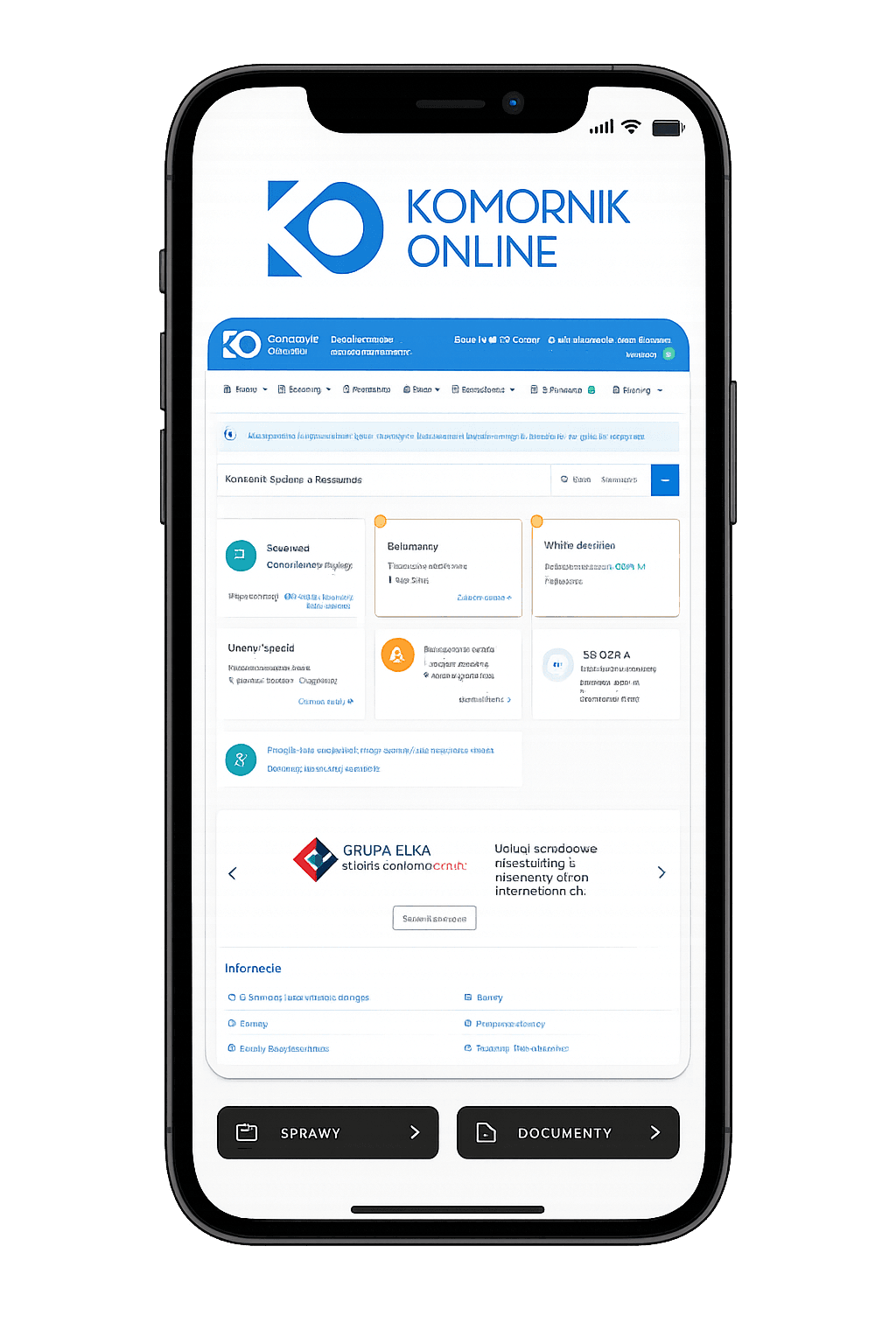 System Komornik Online dostępny na telefonie